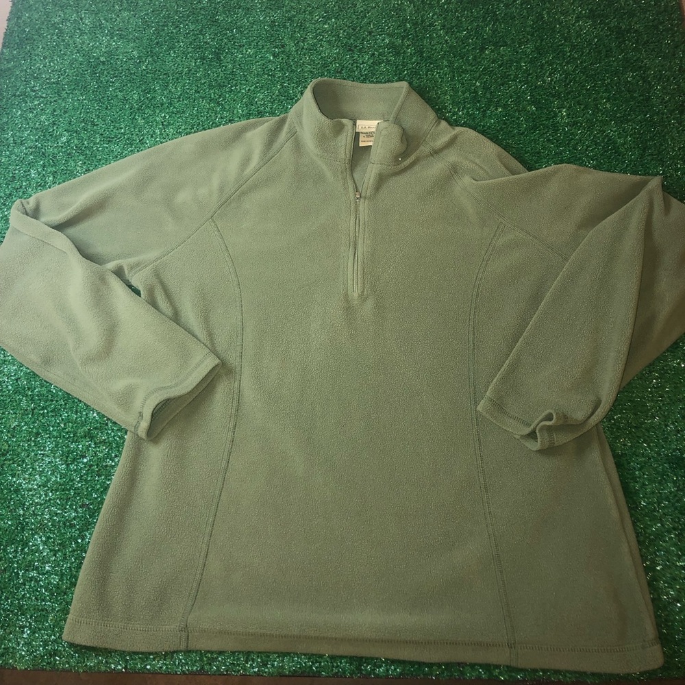 Women’s LL Bean Fleece Quarter Zip Pullover Sz L